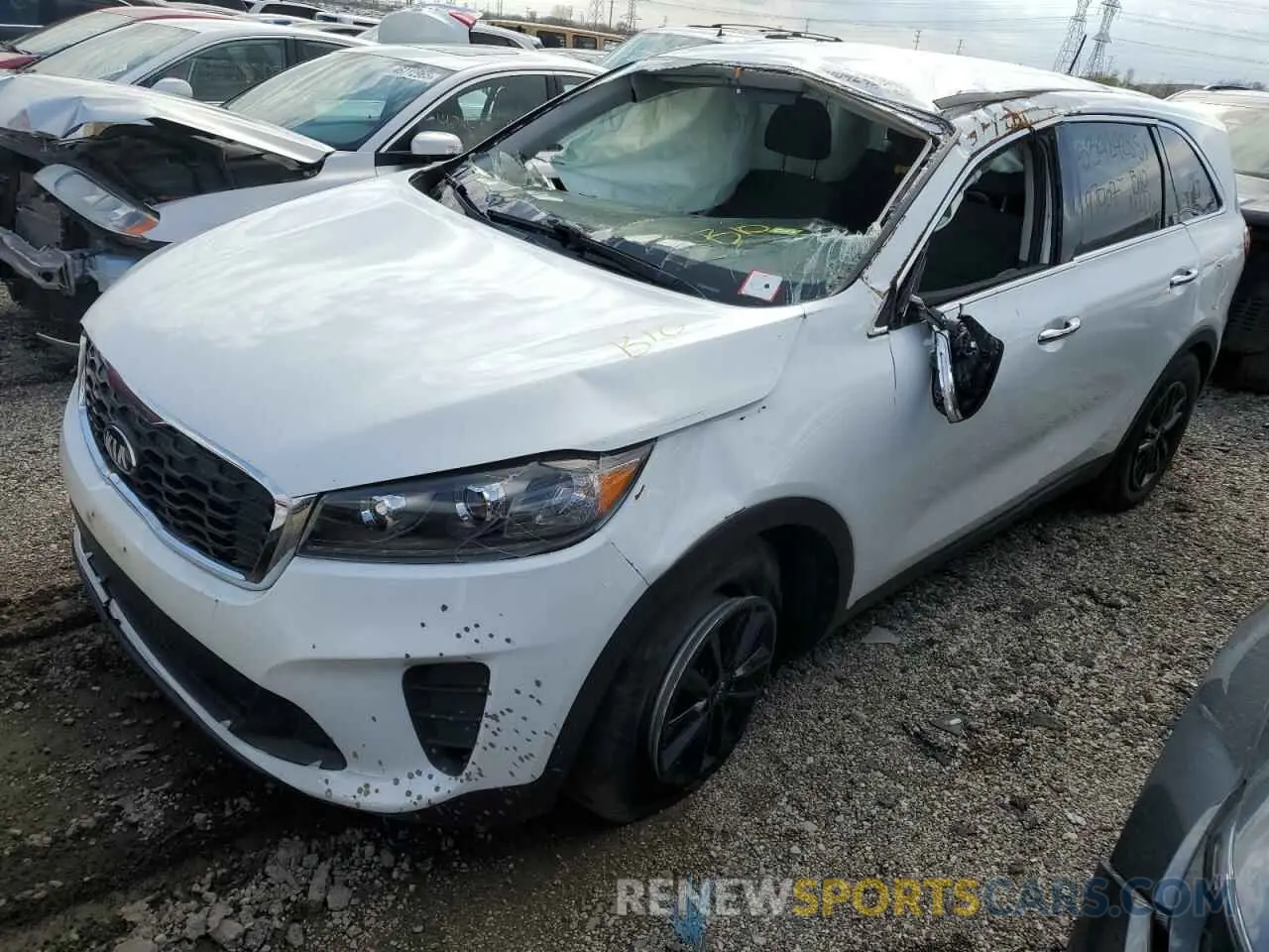 1 Photograph of a damaged car 5XYPG4A58KG483570 KIA SORENTO 2019