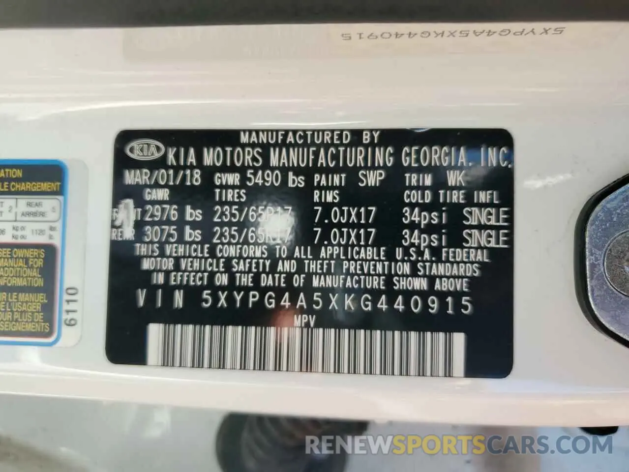 14 Photograph of a damaged car 5XYPG4A5XKG440915 KIA SORENTO 2019
