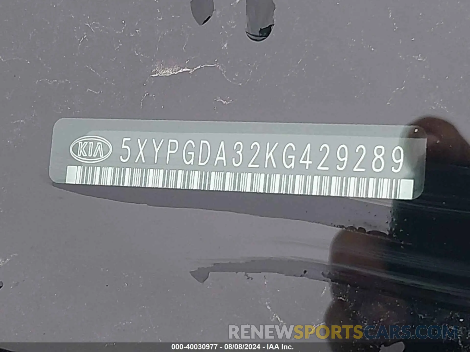 9 Photograph of a damaged car 5XYPGDA32KG429289 KIA SORENTO 2019