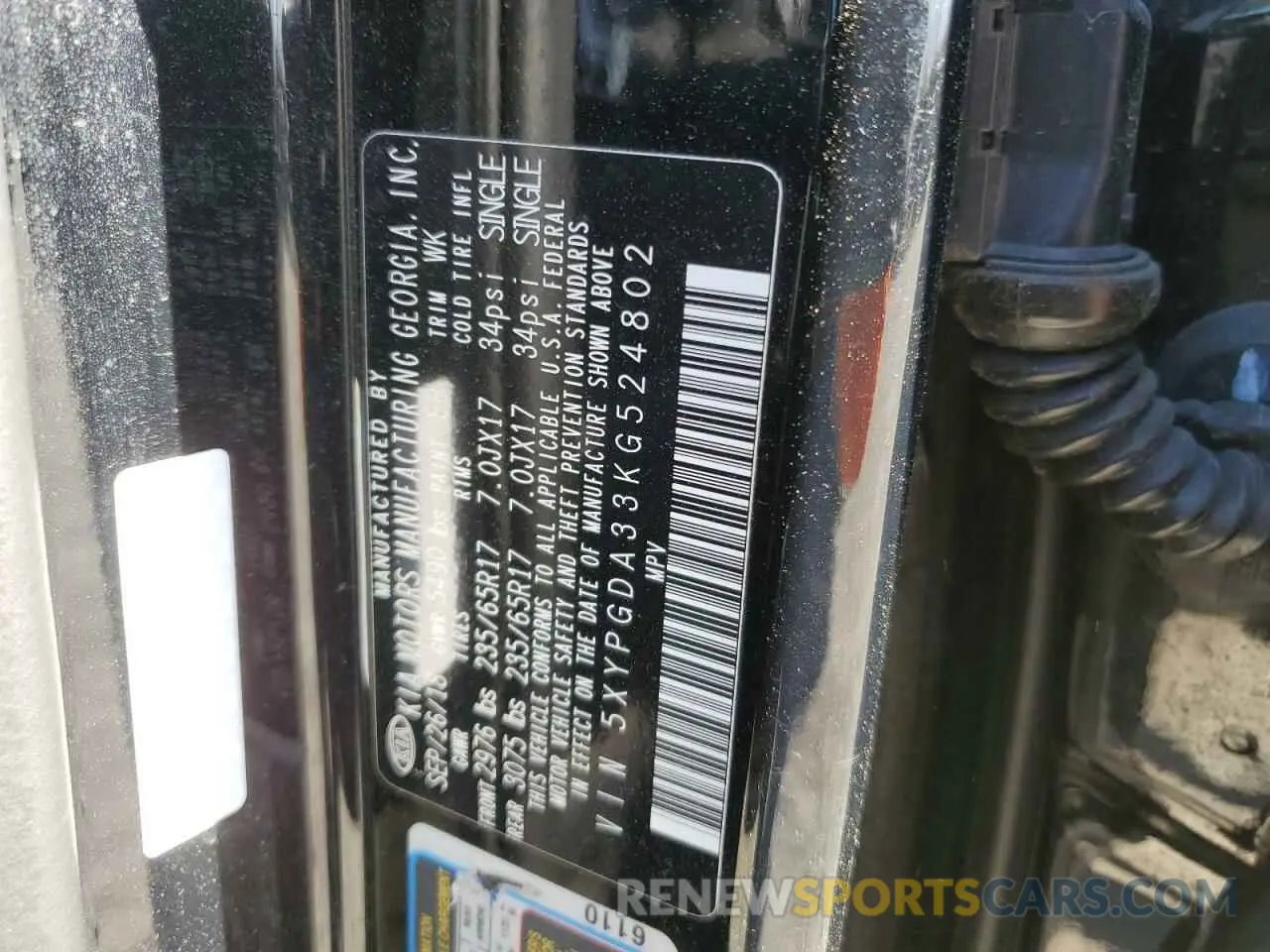 14 Photograph of a damaged car 5XYPGDA33KG524802 KIA SORENTO 2019
