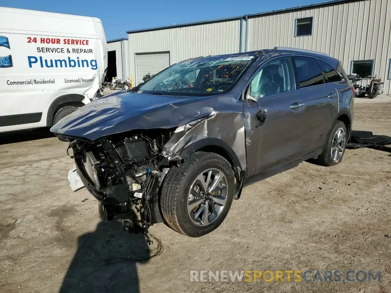 1 Photograph of a damaged car 5XYPH4A50KG456666 KIA SORENTO 2019