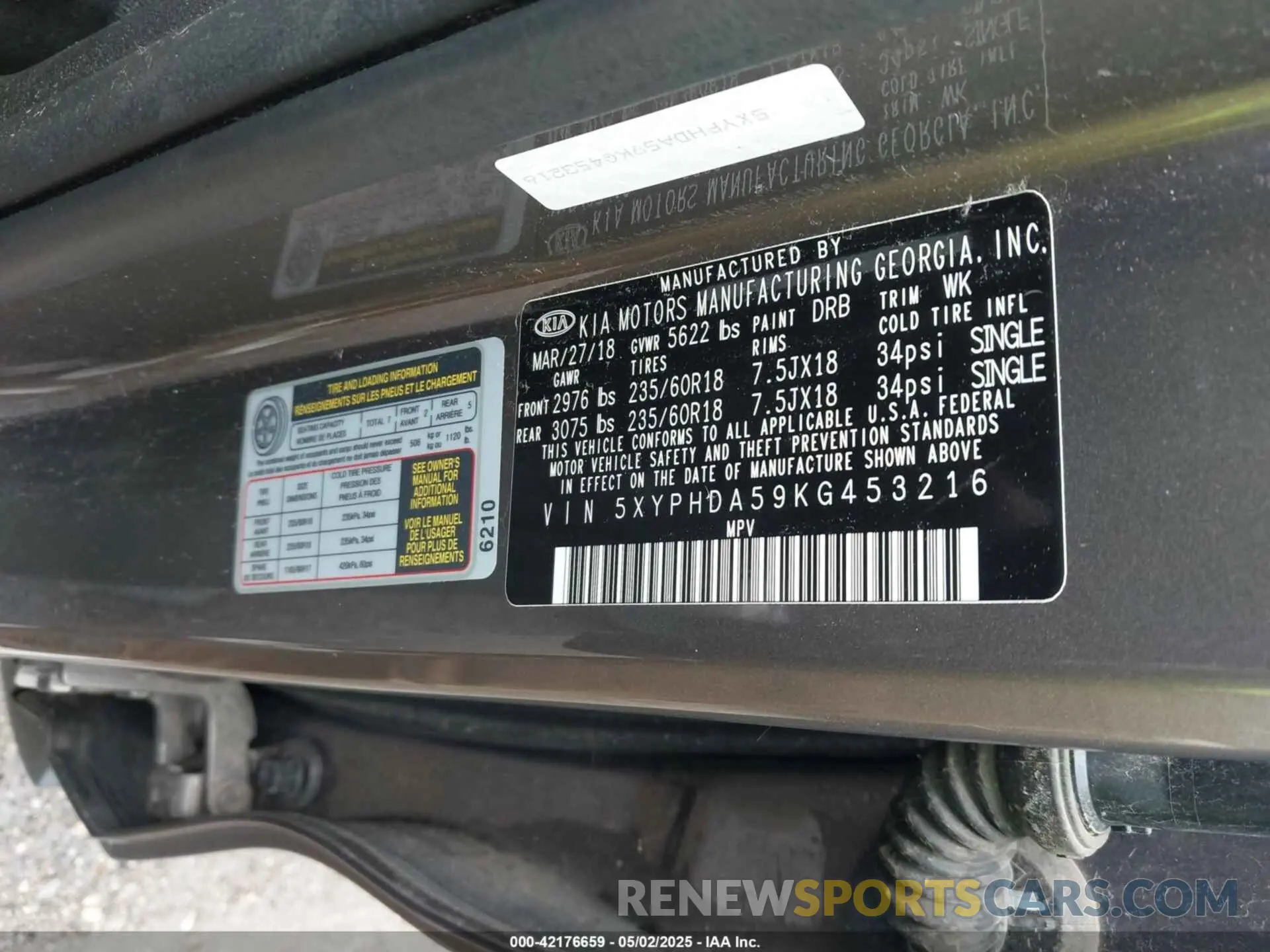 9 Photograph of a damaged car 5XYPHDA59KG453216 KIA SORENTO 2019