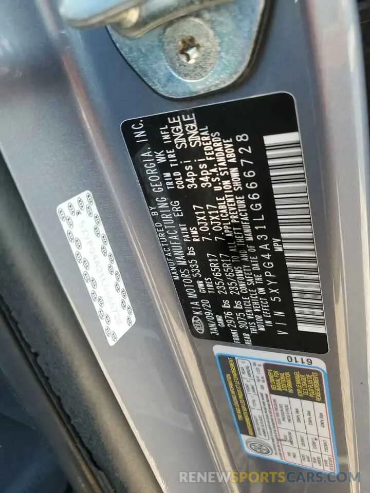 14 Photograph of a damaged car 5XYPG4A31LG666728 KIA SORENTO 2020
