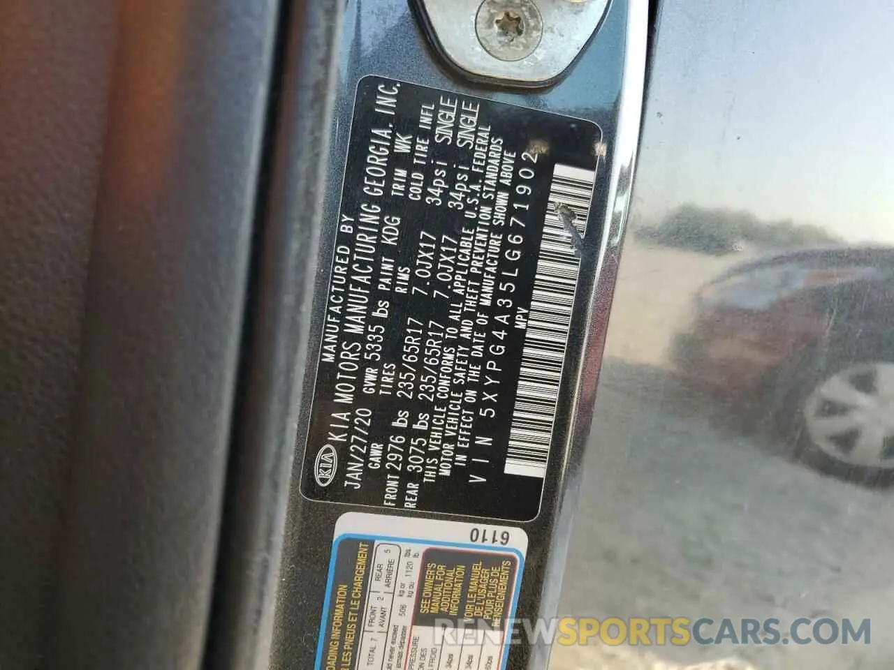 13 Photograph of a damaged car 5XYPG4A35LG671902 KIA SORENTO 2020