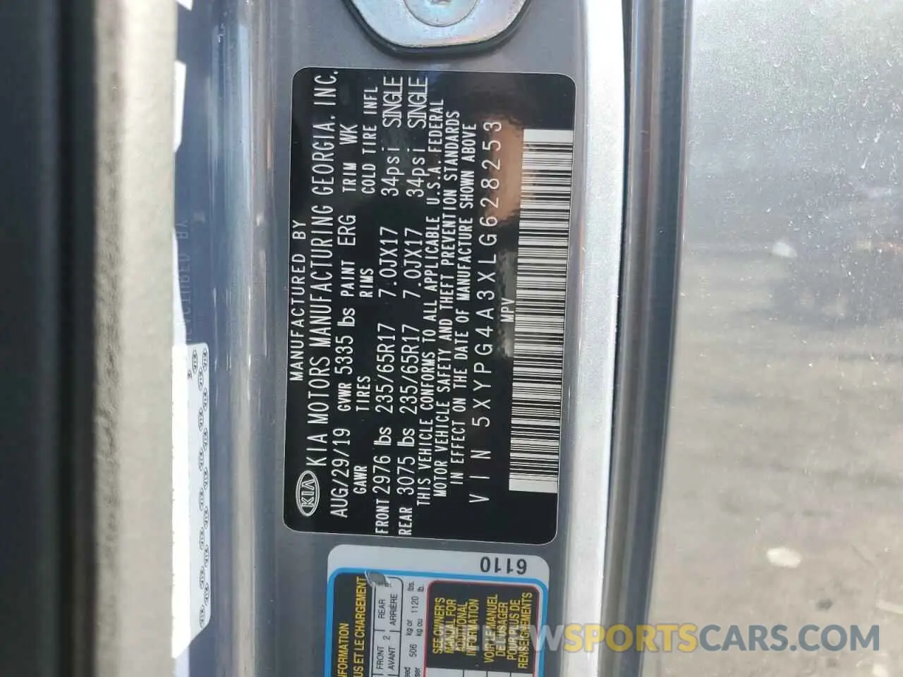 13 Photograph of a damaged car 5XYPG4A3XLG628253 KIA SORENTO 2020