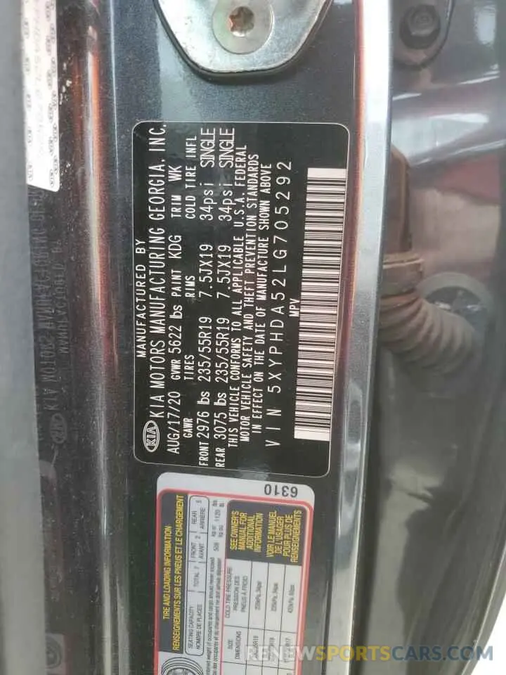 13 Photograph of a damaged car 5XYPHDA52LG705292 KIA SORENTO 2020
