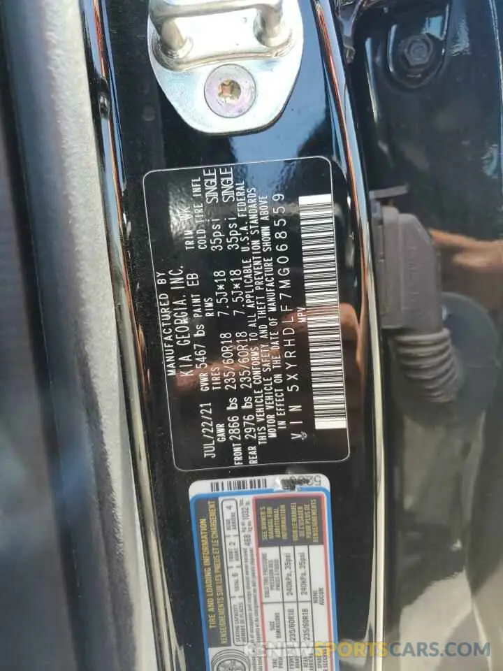 14 Photograph of a damaged car 5XYRHDLF7MG068559 KIA SORENTO 2021