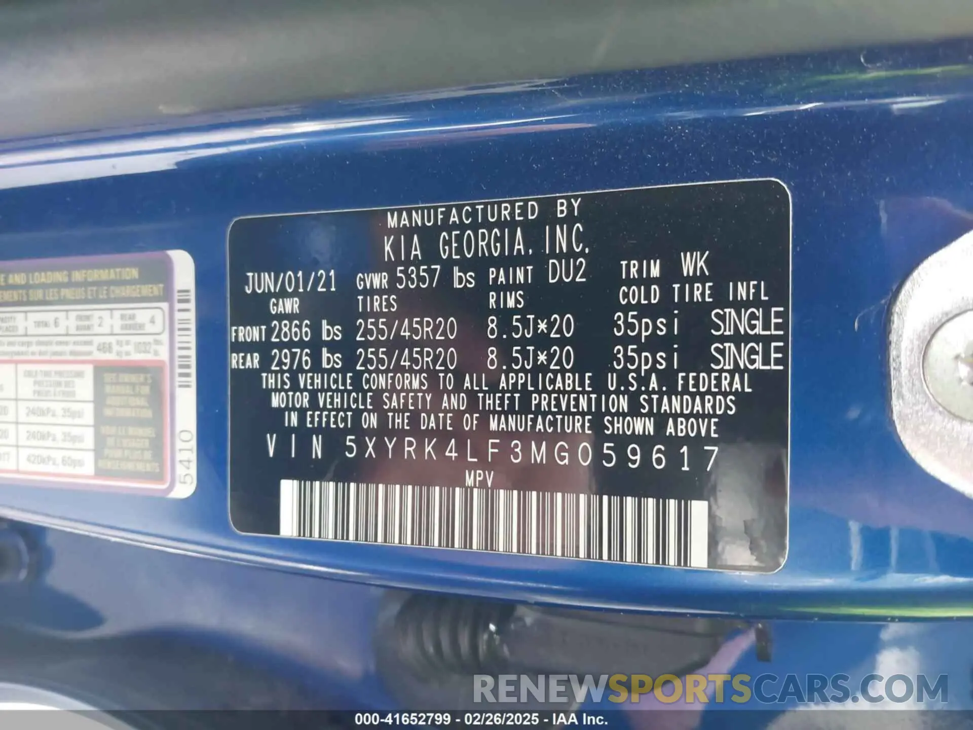 9 Photograph of a damaged car 5XYRK4LF3MG059617 KIA SORENTO 2021