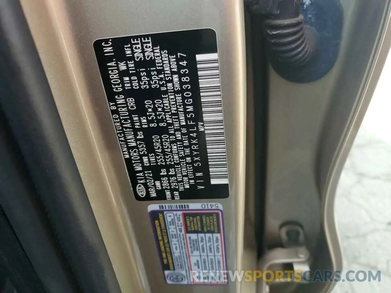 12 Photograph of a damaged car 5XYRK4LF5MG038347 KIA SORENTO 2021