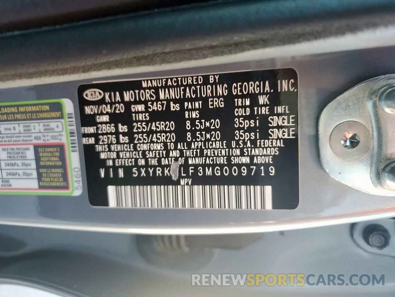 14 Photograph of a damaged car 5XYRKDLF3MG009719 KIA SORENTO 2021