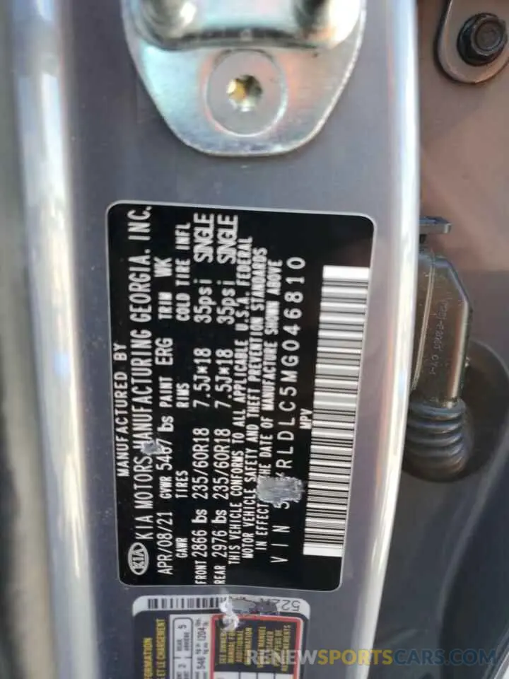 13 Photograph of a damaged car 5XYRLDLC5MG046810 KIA SORENTO 2021