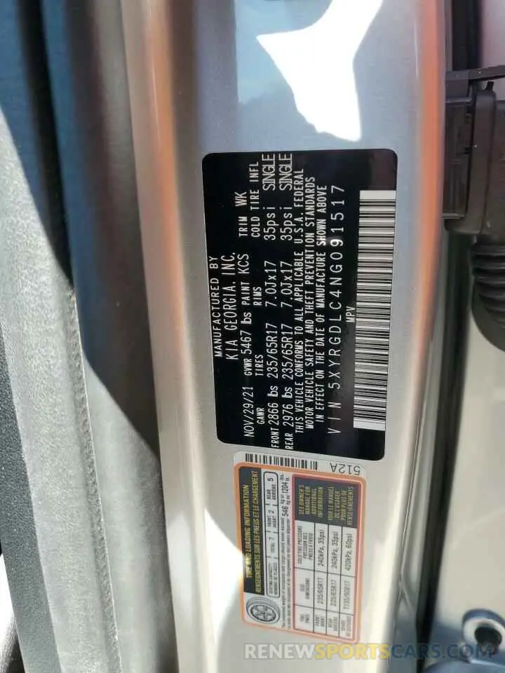 14 Photograph of a damaged car 5XYRGDLC4NG091517 KIA SORENTO 2022