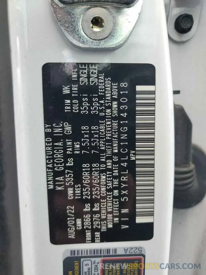 14 Photograph of a damaged car 5XYRL4LC1NG143018 KIA SORENTO 2022