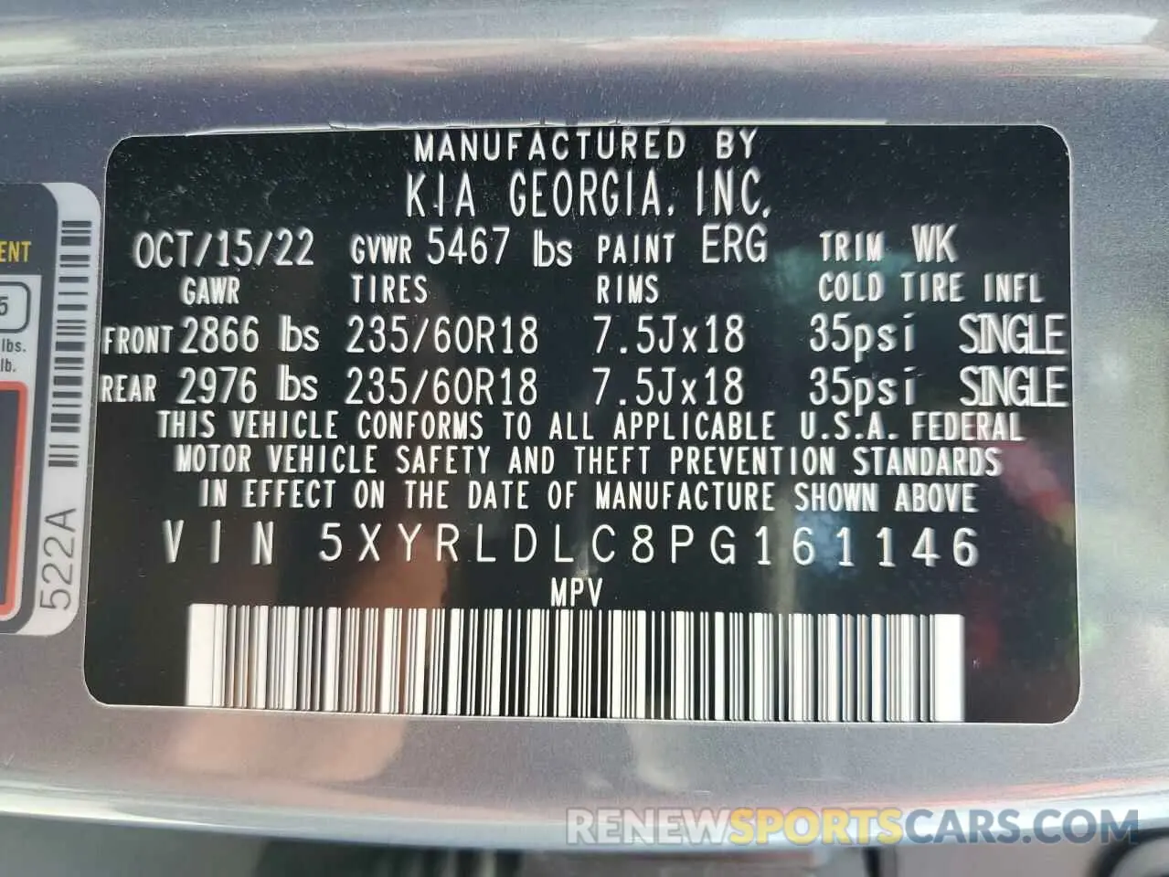13 Photograph of a damaged car 5XYRLDLC8PG161146 KIA SORENTO 2023