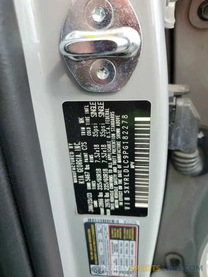 13 Photograph of a damaged car 5XYRLDLC9PG182278 KIA SORENTO 2023