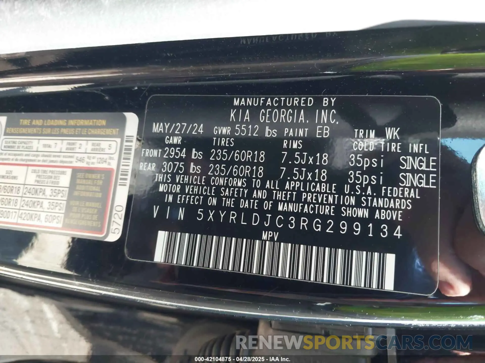 9 Photograph of a damaged car 5XYRLDJC3RG299134 KIA SORENTO 2024