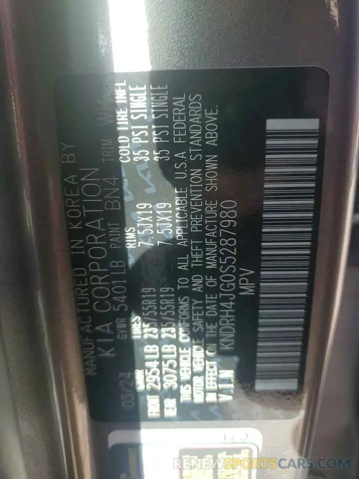 15 Photograph of a damaged car KNDRH4JG0S5287980 KIA SORENTO 2025