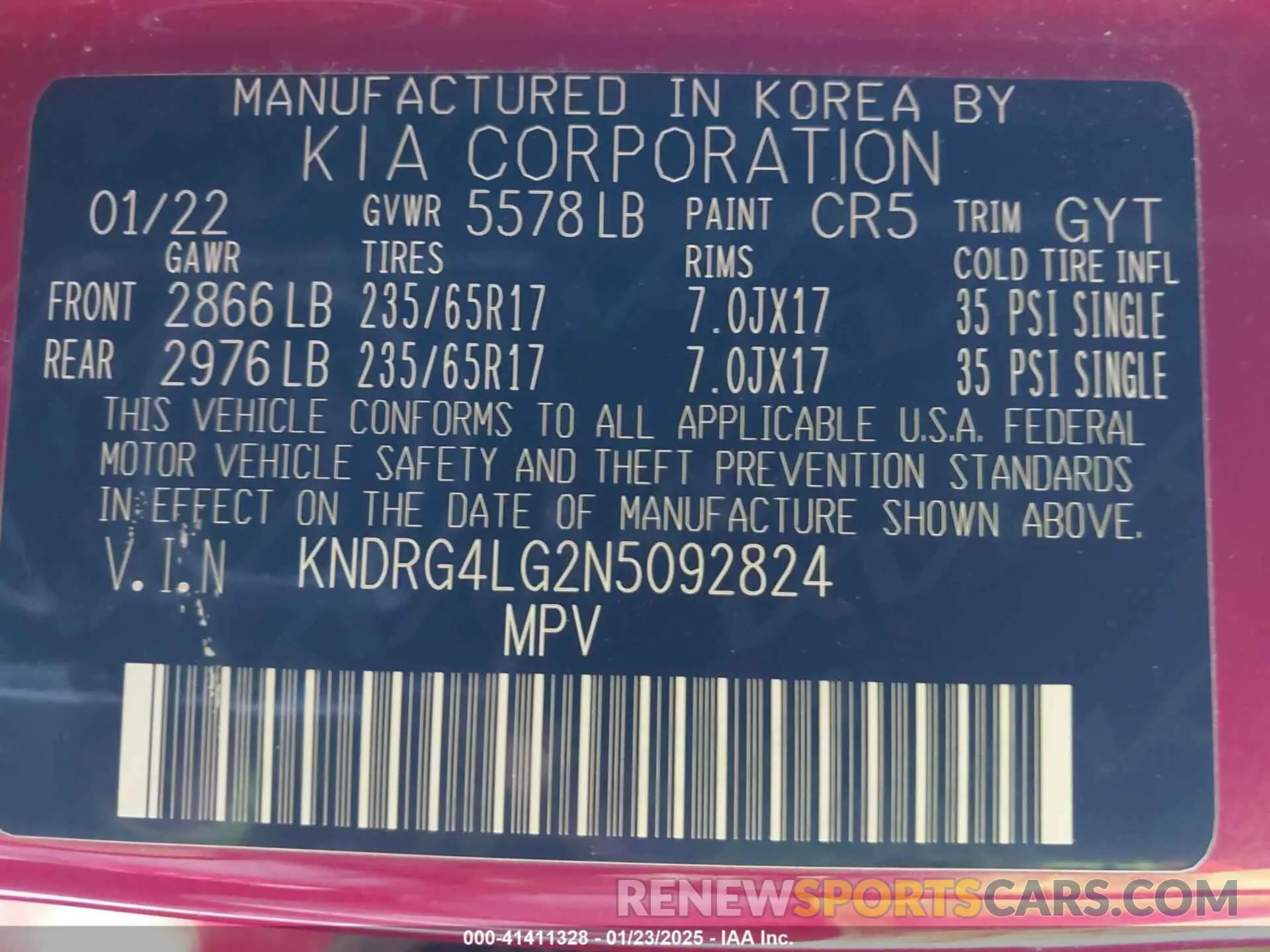 9 Photograph of a damaged car KNDRG4LG2N5092824 KIA SORENTO HYBRID 2022