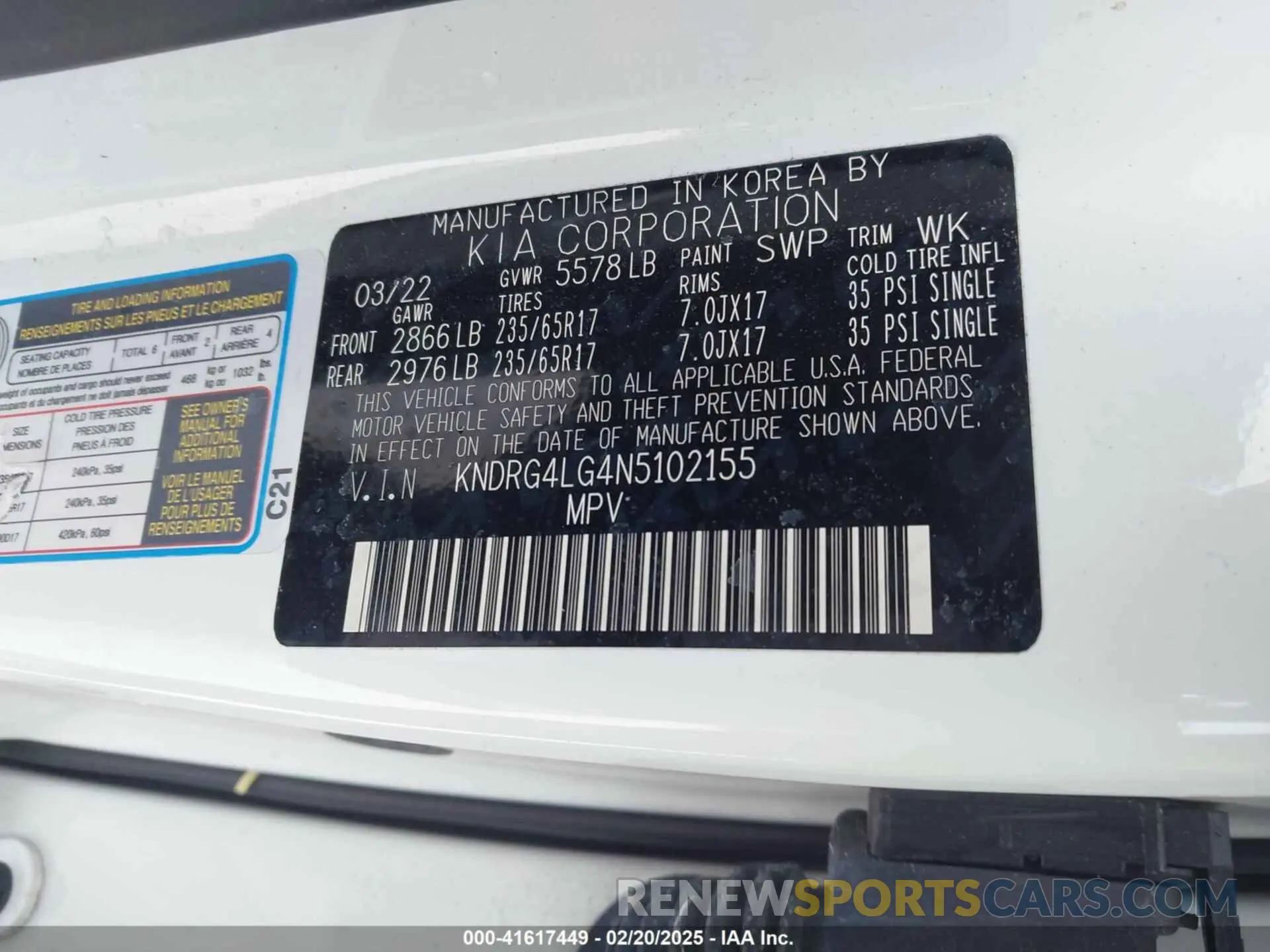 9 Photograph of a damaged car KNDRG4LG4N5102155 KIA SORENTO HYBRID 2022