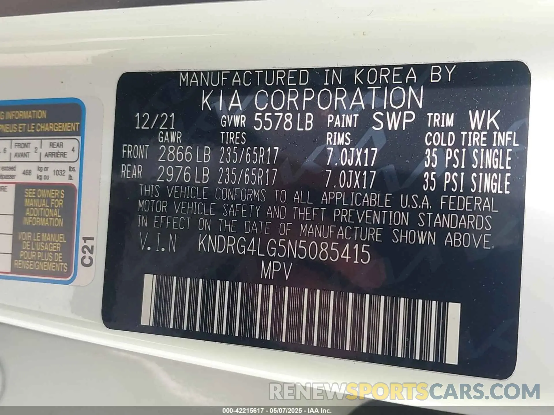 9 Photograph of a damaged car KNDRG4LG5N5085415 KIA SORENTO HYBRID 2022