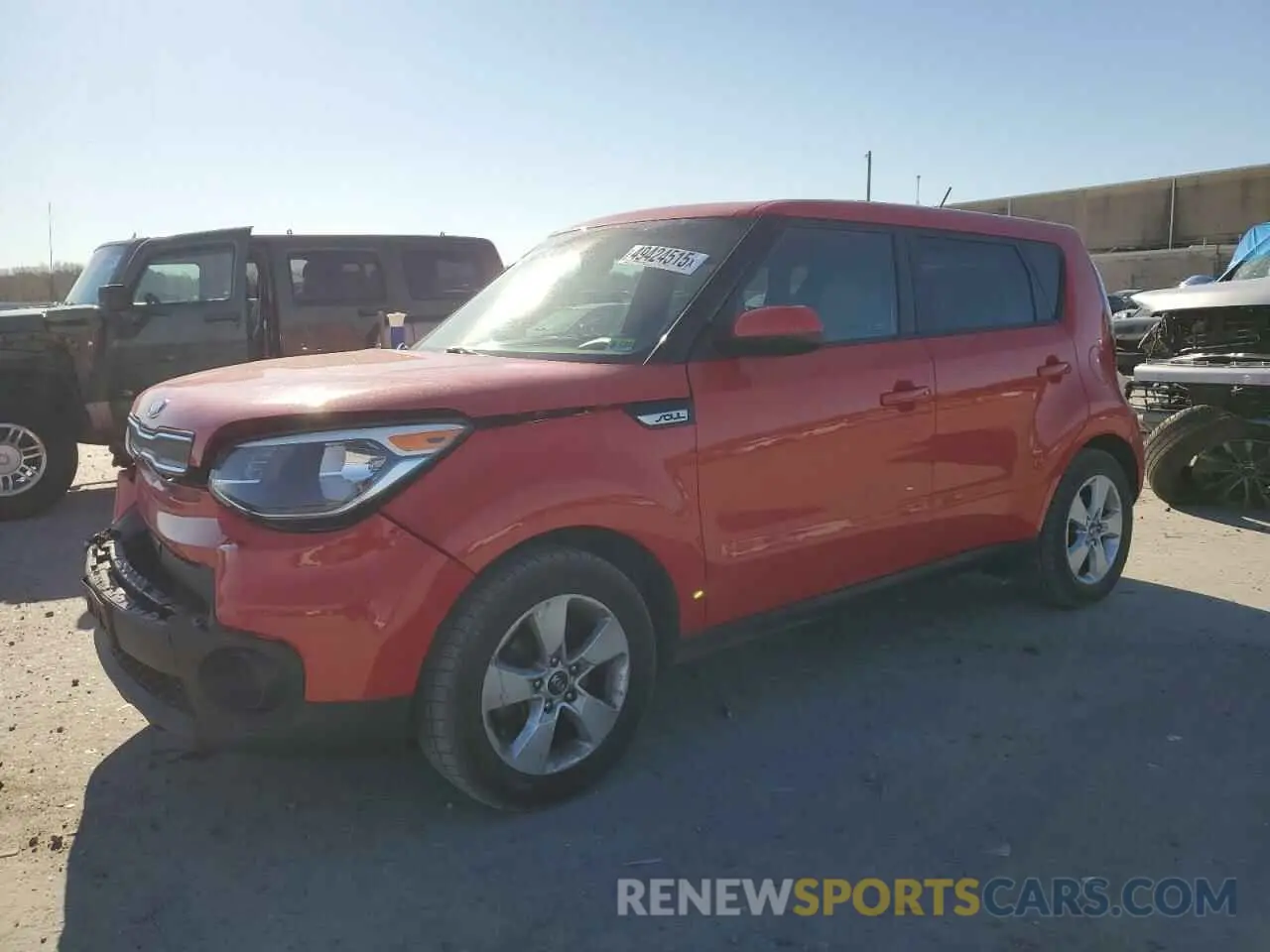 1 Photograph of a damaged car KNDJN2A20K7664651 KIA SOUL 2019
