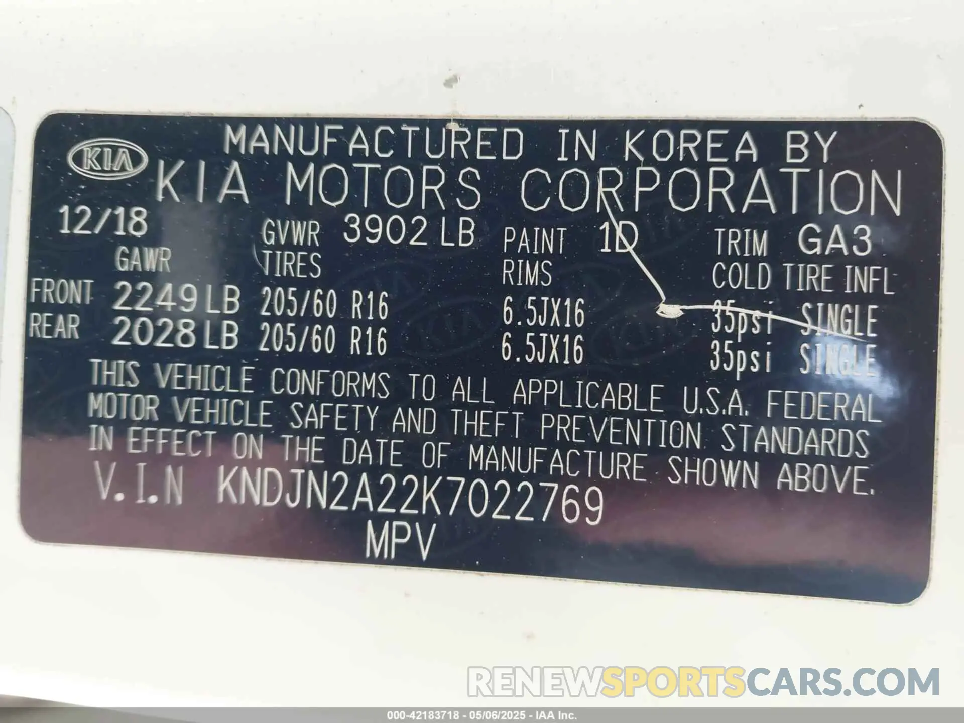 9 Photograph of a damaged car KNDJN2A22K7022769 KIA SOUL 2019