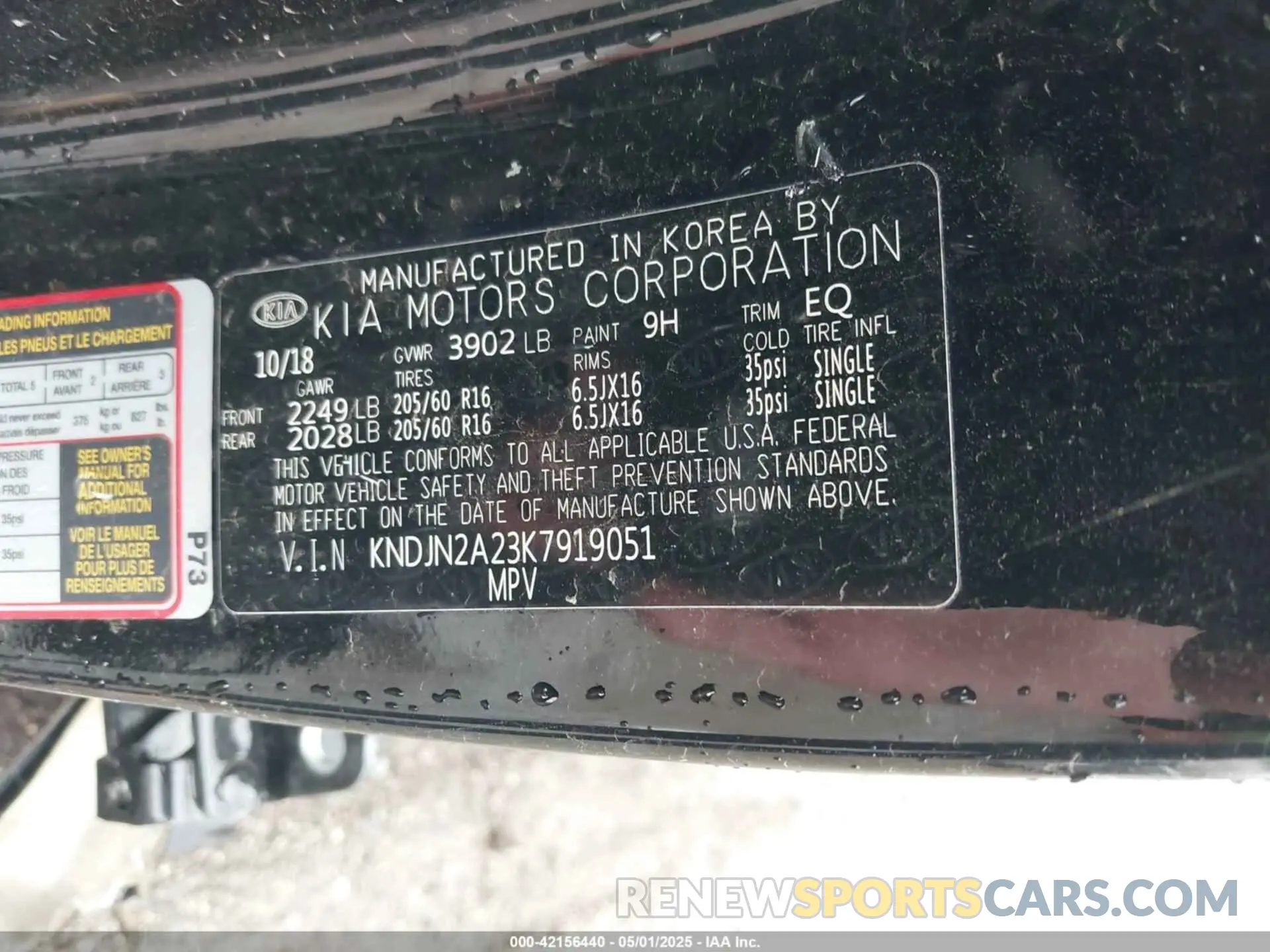 9 Photograph of a damaged car KNDJN2A23K7919051 KIA SOUL 2019