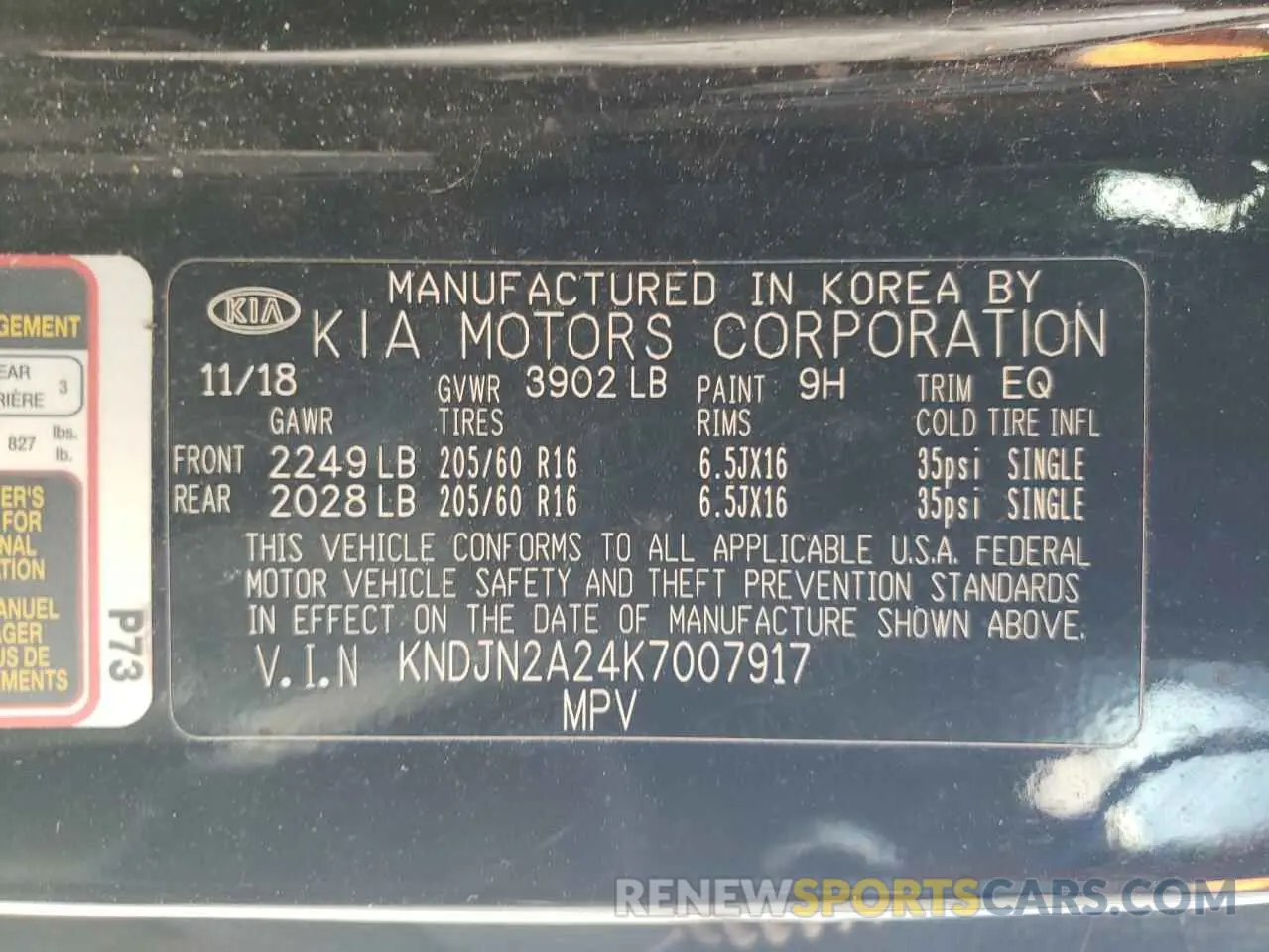 13 Photograph of a damaged car KNDJN2A24K7007917 KIA SOUL 2019
