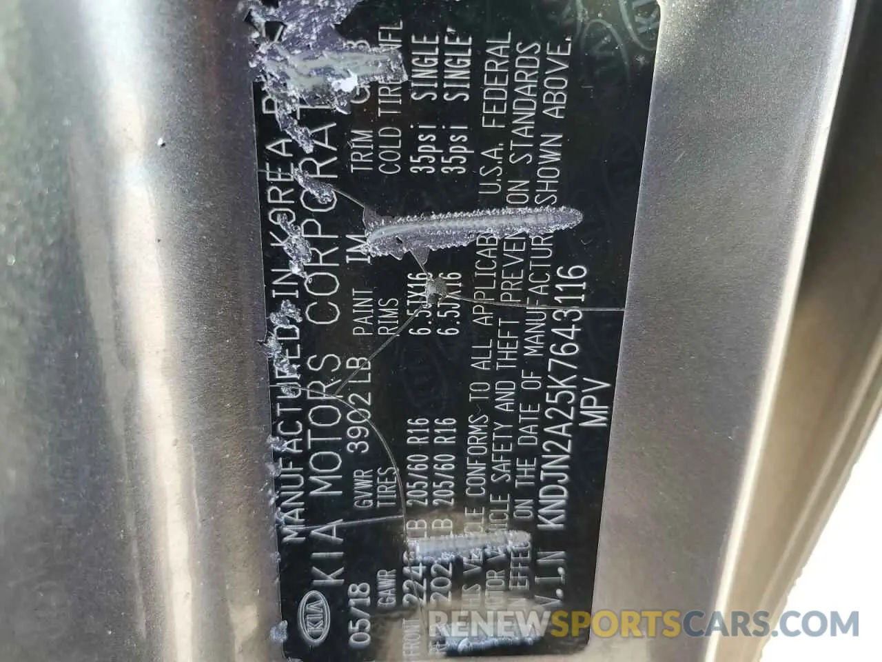 13 Photograph of a damaged car KNDJN2A25K7643116 KIA SOUL 2019