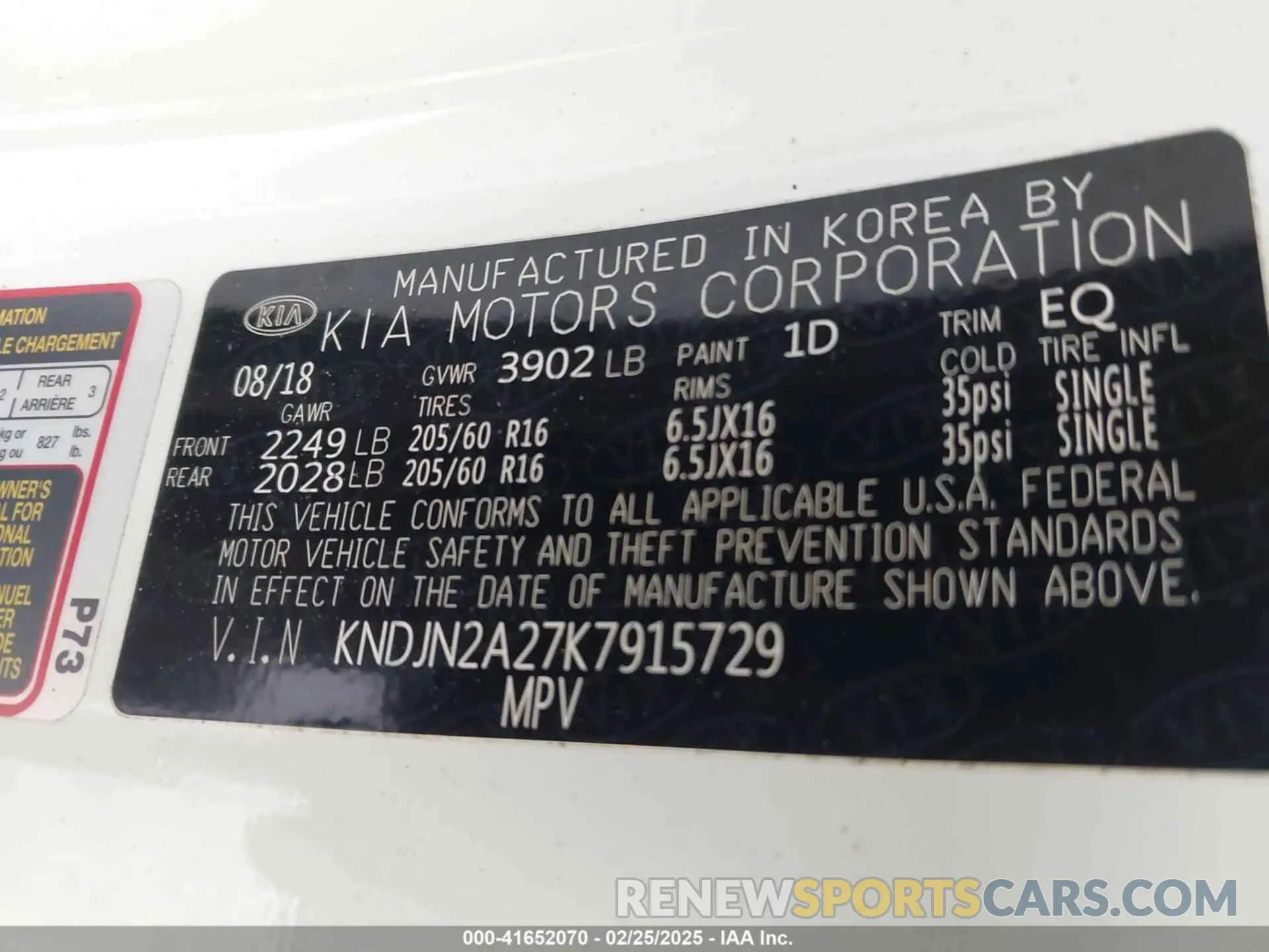9 Photograph of a damaged car KNDJN2A27K7915729 KIA SOUL 2019