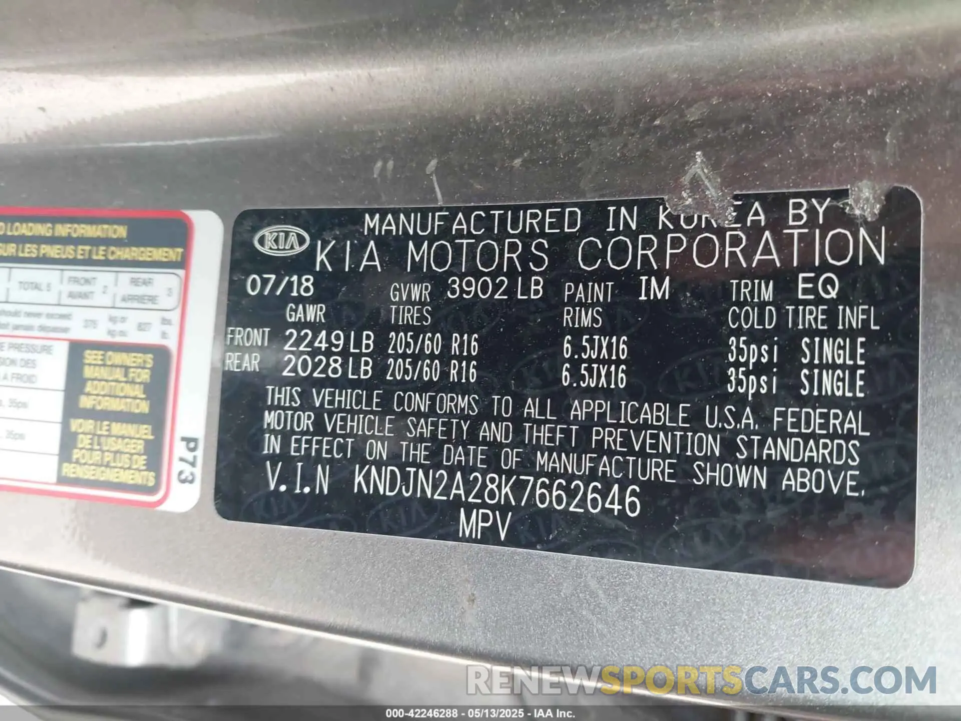 9 Photograph of a damaged car KNDJN2A28K7662646 KIA SOUL 2019