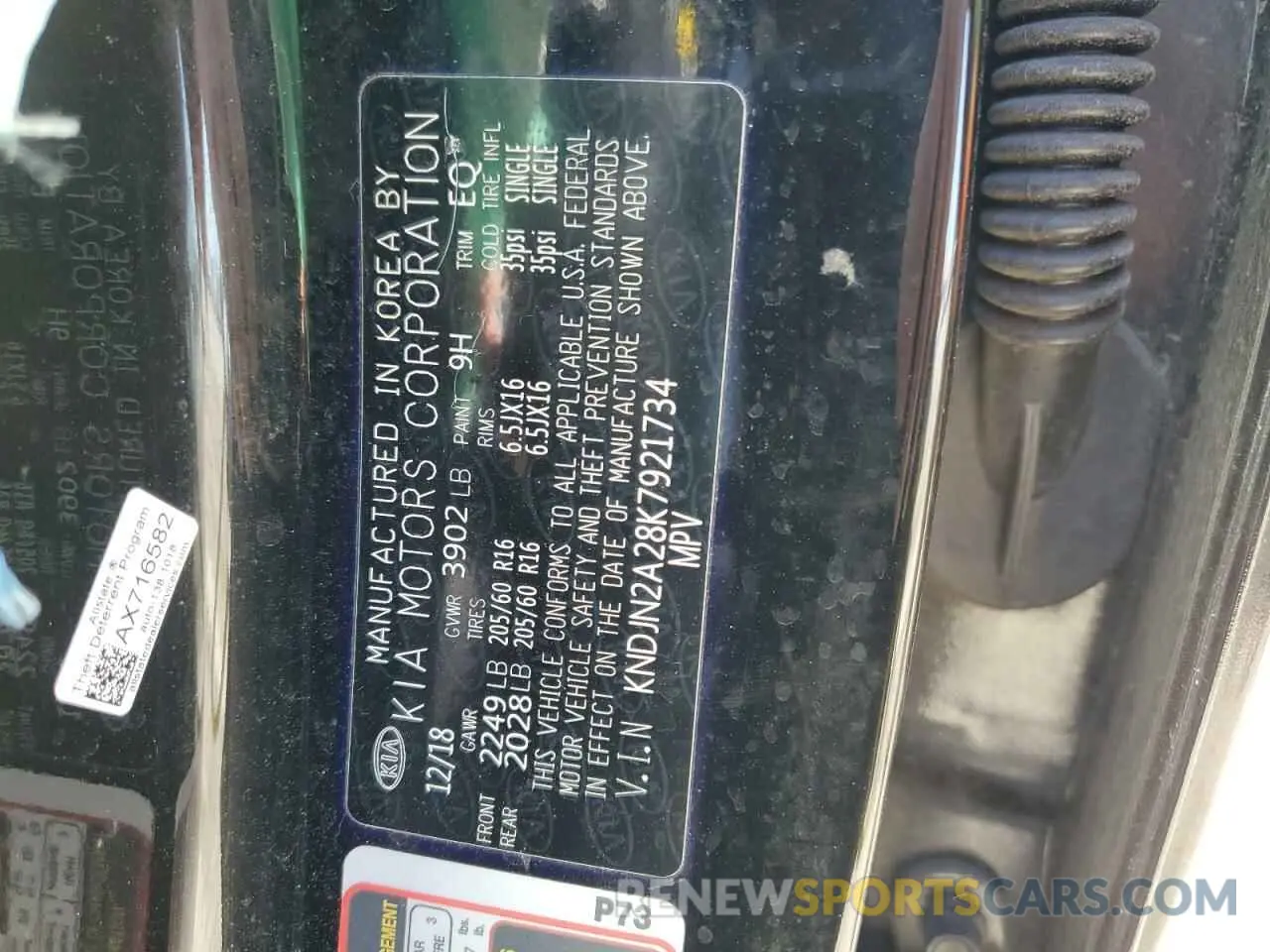 14 Photograph of a damaged car KNDJN2A28K7921734 KIA SOUL 2019