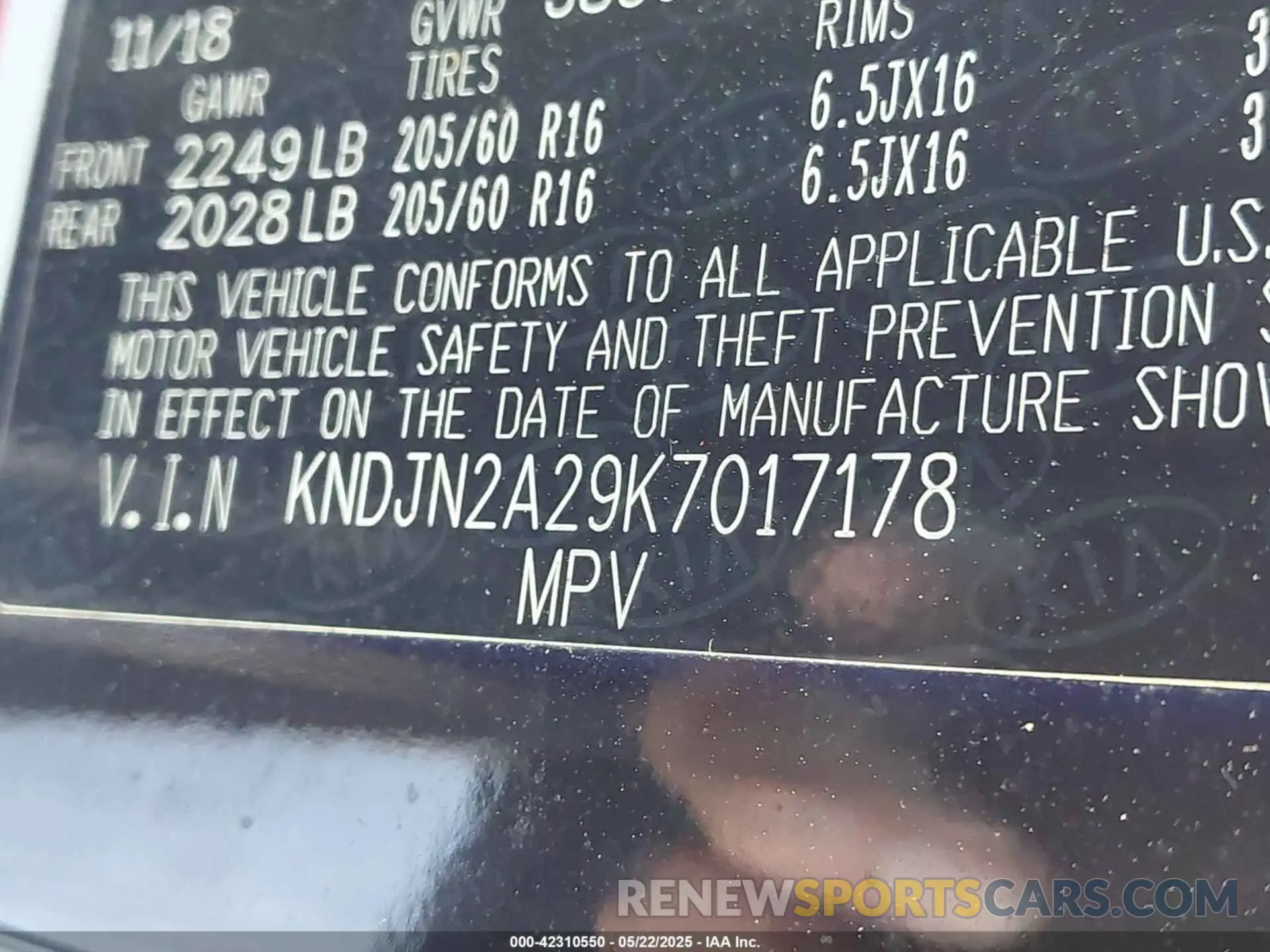 9 Photograph of a damaged car KNDJN2A29K7017178 KIA SOUL 2019