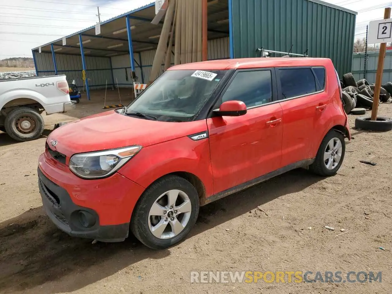 1 Photograph of a damaged car KNDJN2A2XK7023992 KIA SOUL 2019
