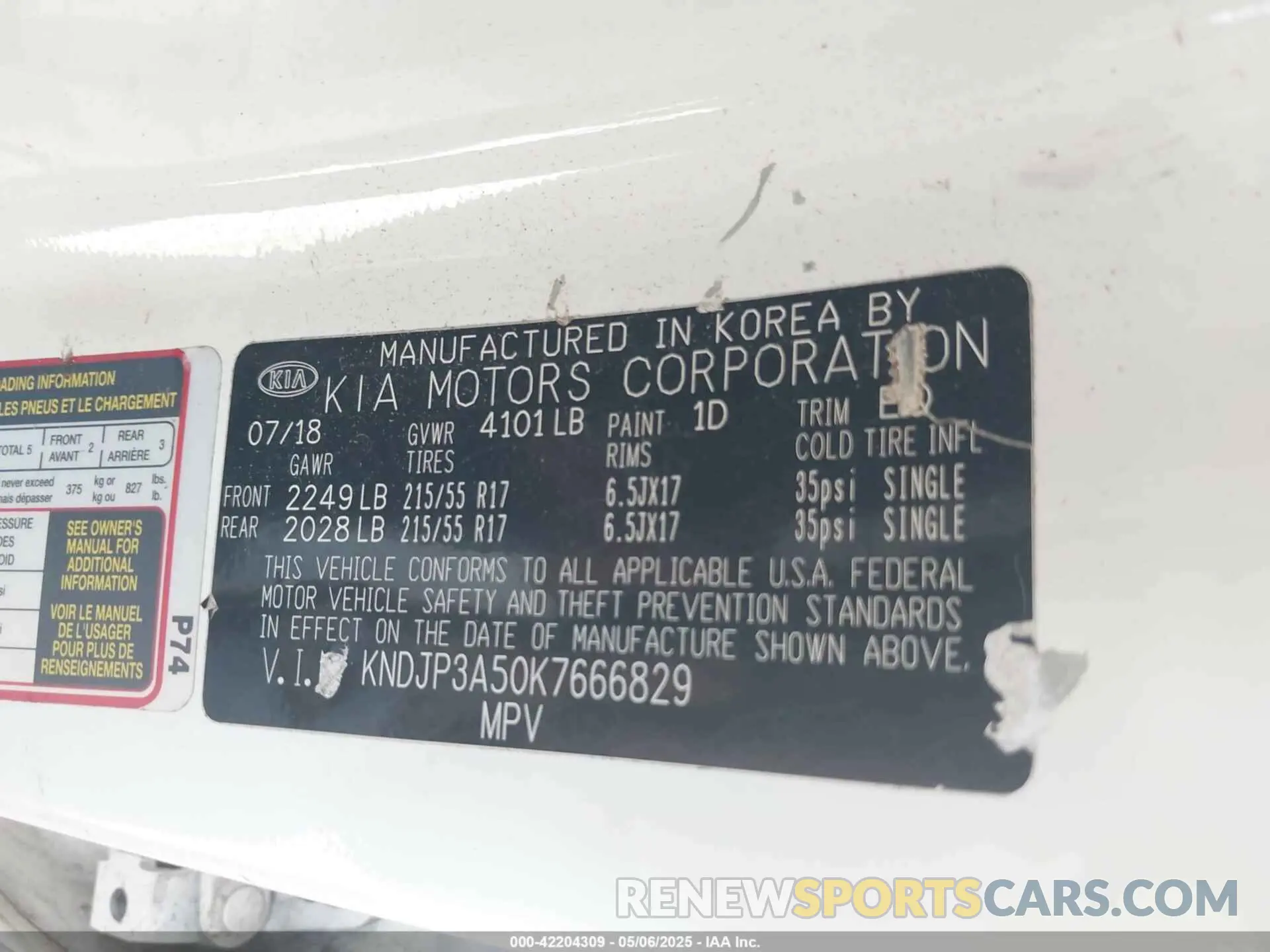 9 Photograph of a damaged car KNDJP3A50K7666829 KIA SOUL 2019