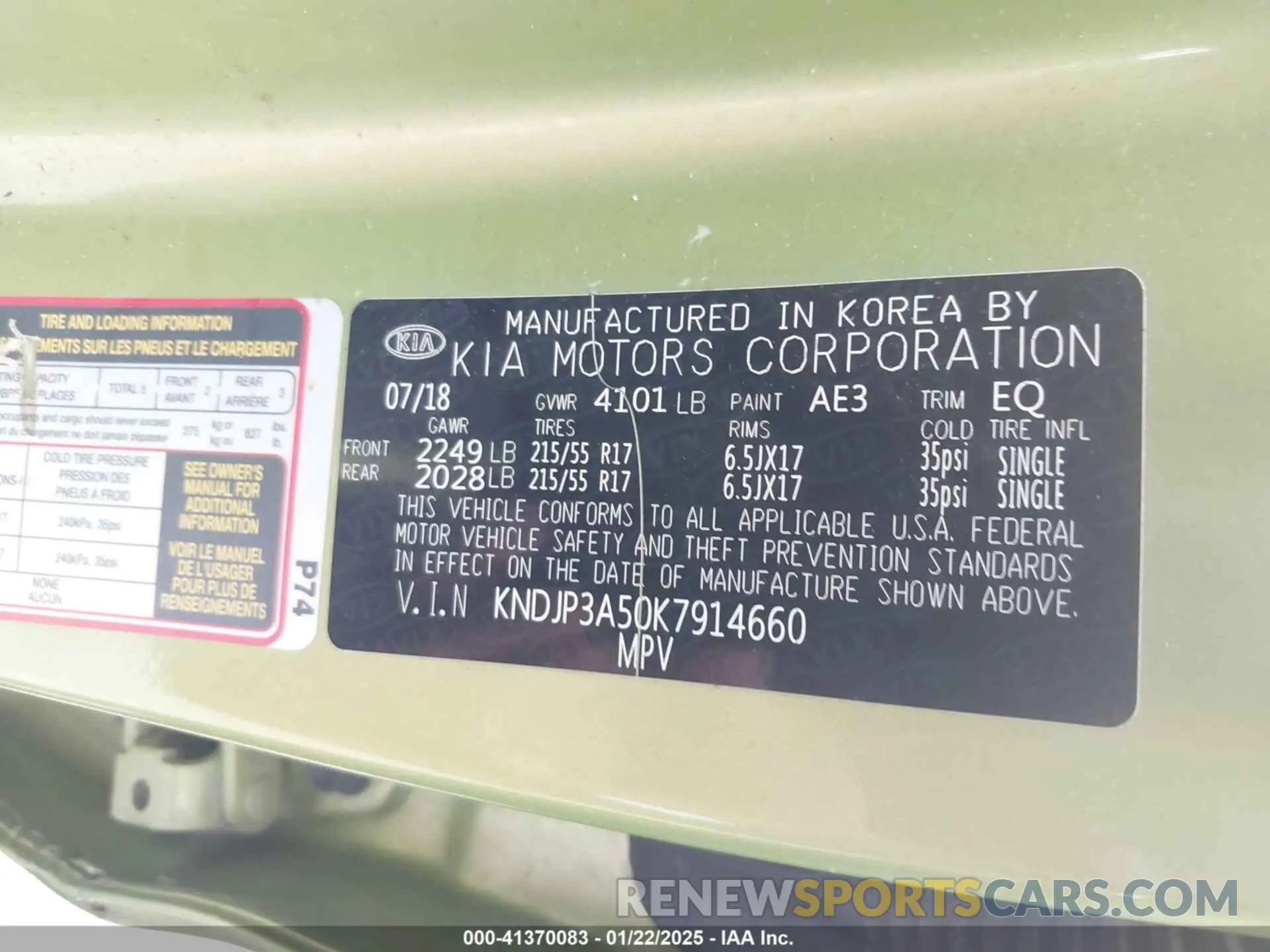 9 Photograph of a damaged car KNDJP3A50K7914660 KIA SOUL 2019
