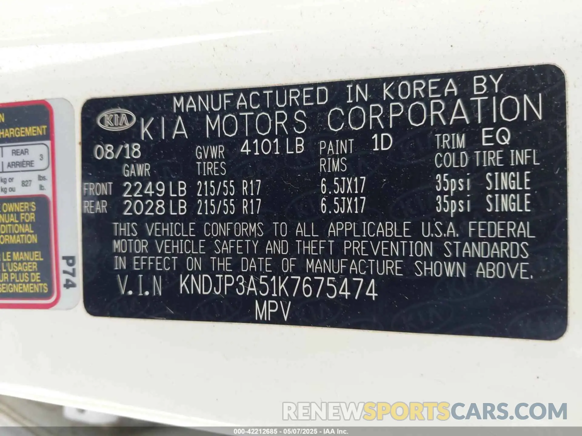 9 Photograph of a damaged car KNDJP3A51K7675474 KIA SOUL 2019