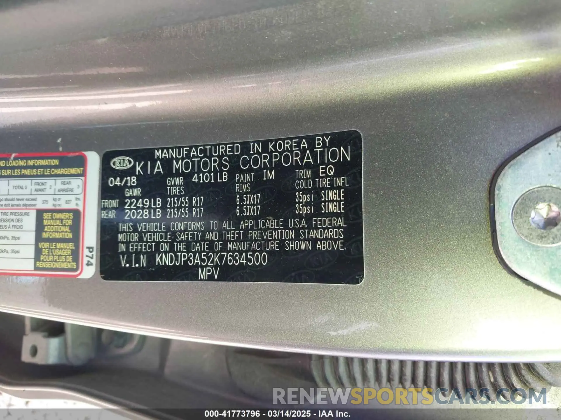 9 Photograph of a damaged car KNDJP3A52K7634500 KIA SOUL 2019