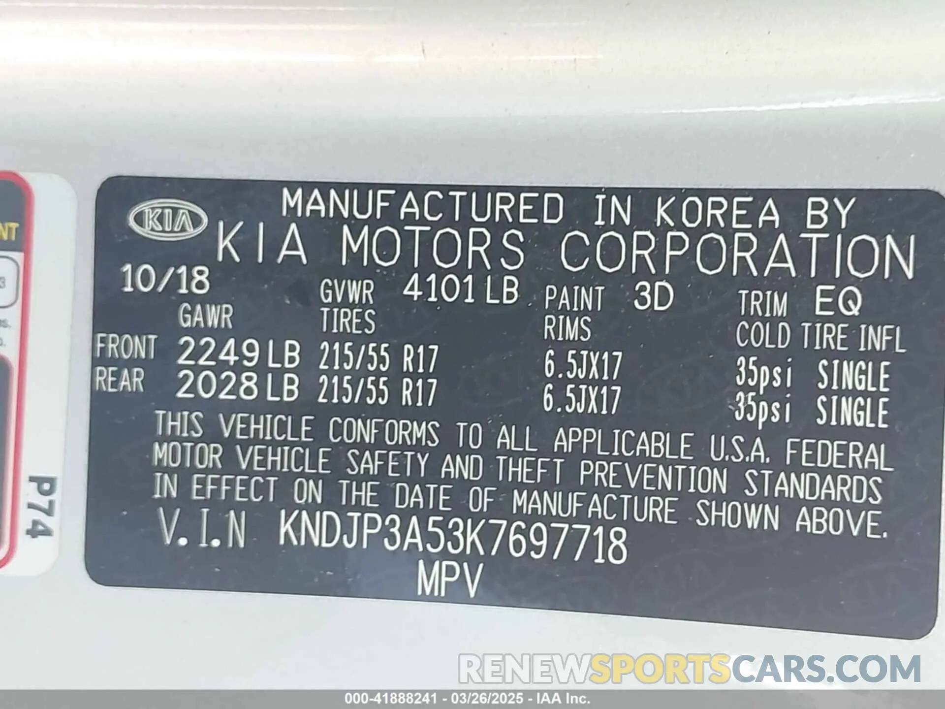 9 Photograph of a damaged car KNDJP3A53K7697718 KIA SOUL 2019
