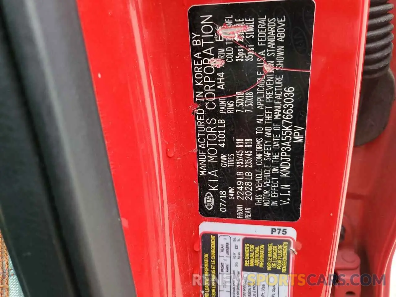 14 Photograph of a damaged car KNDJP3A55K7663036 KIA SOUL 2019