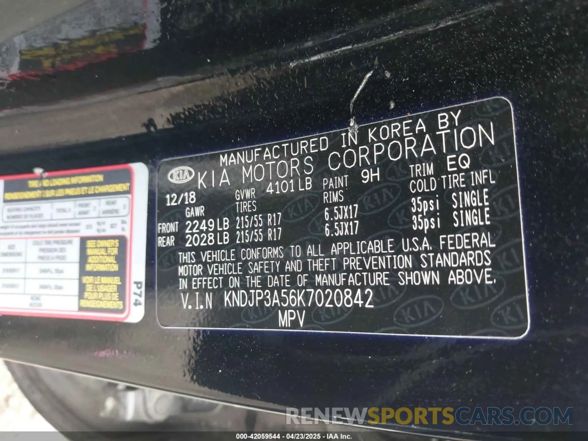 9 Photograph of a damaged car KNDJP3A56K7020842 KIA SOUL 2019