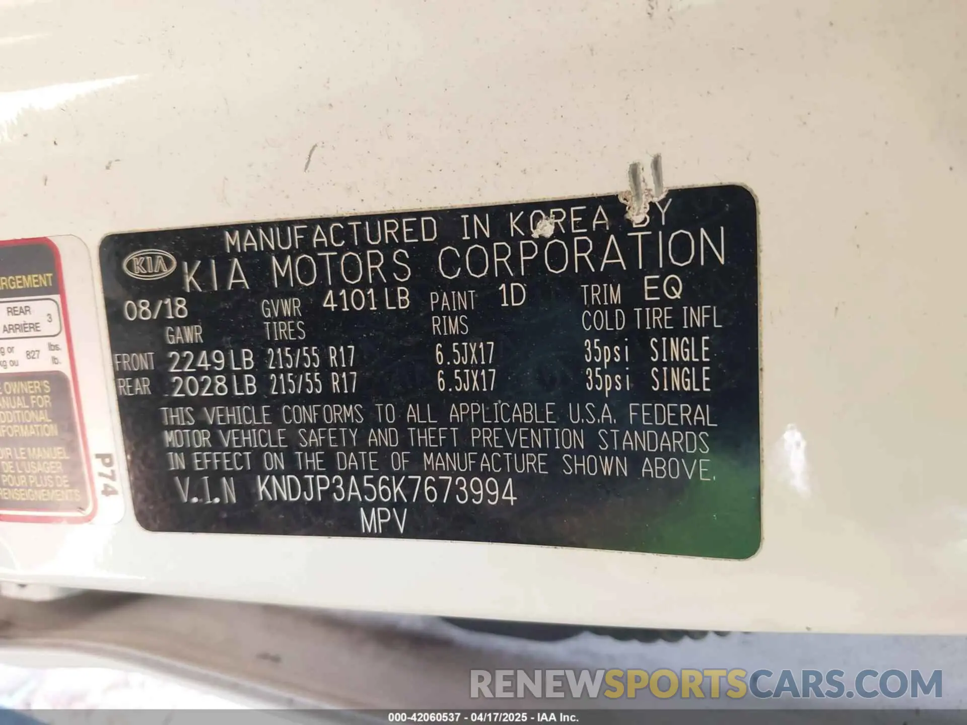 9 Photograph of a damaged car KNDJP3A56K7673994 KIA SOUL 2019
