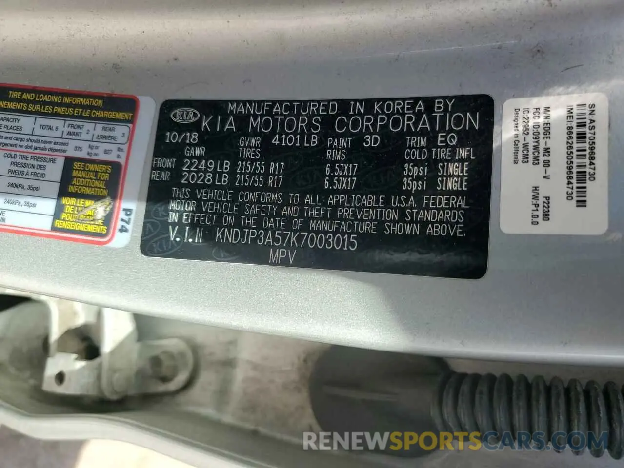 13 Photograph of a damaged car KNDJP3A57K7003015 KIA SOUL 2019