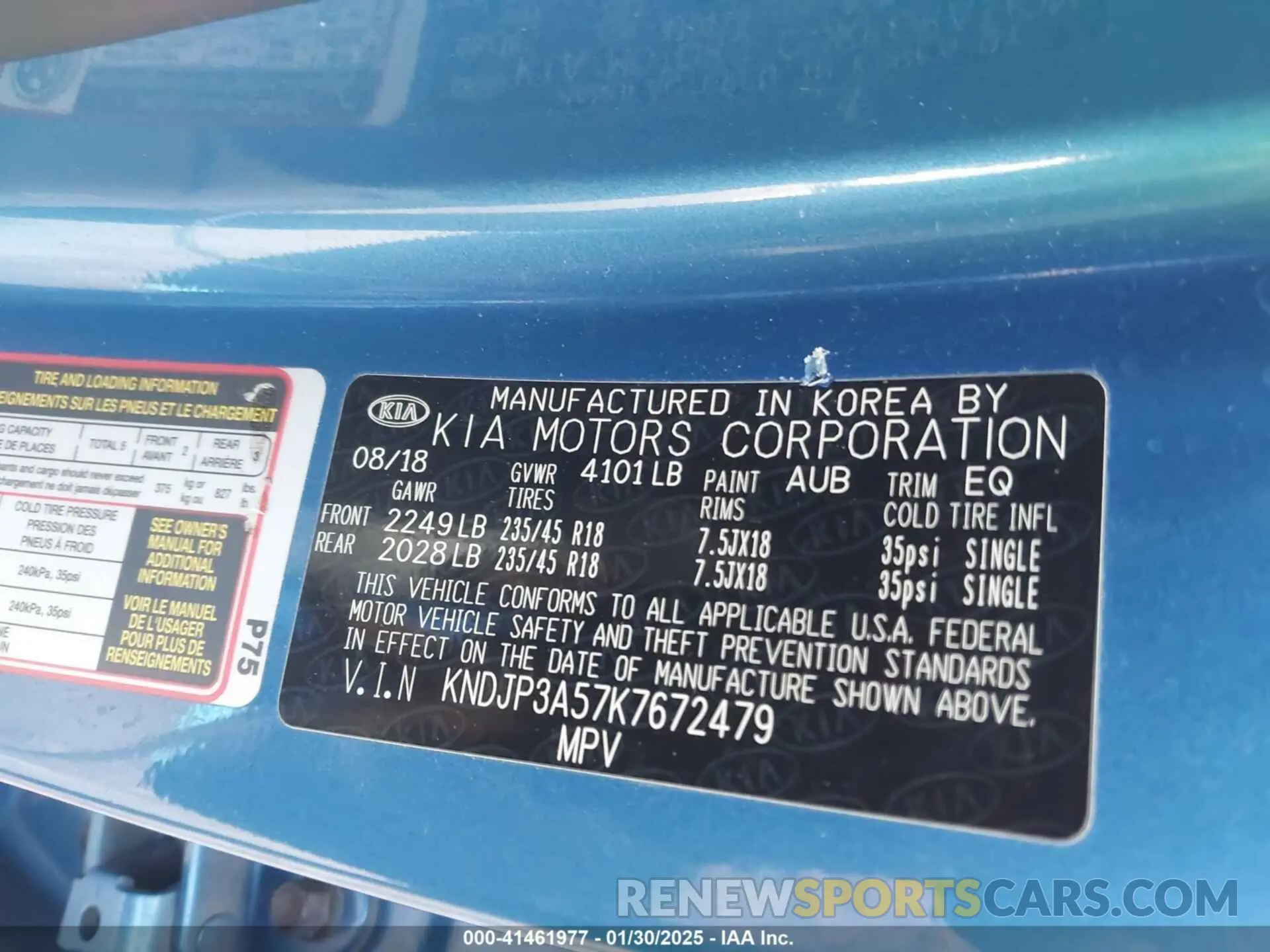 9 Photograph of a damaged car KNDJP3A57K7672479 KIA SOUL 2019