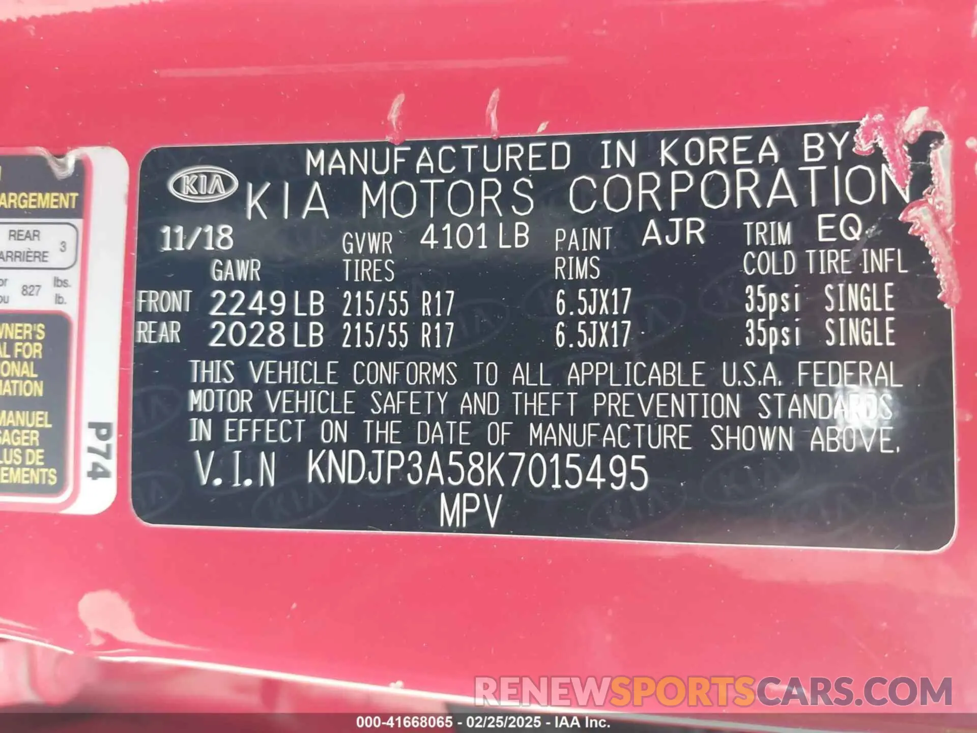 9 Photograph of a damaged car KNDJP3A58K7015495 KIA SOUL 2019