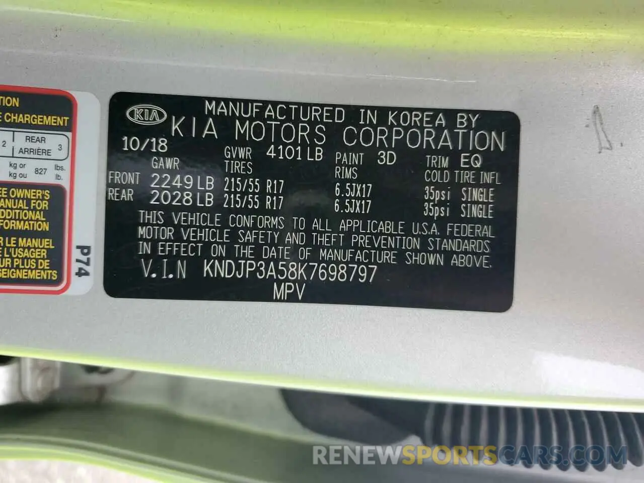 13 Photograph of a damaged car KNDJP3A58K7698797 KIA SOUL 2019