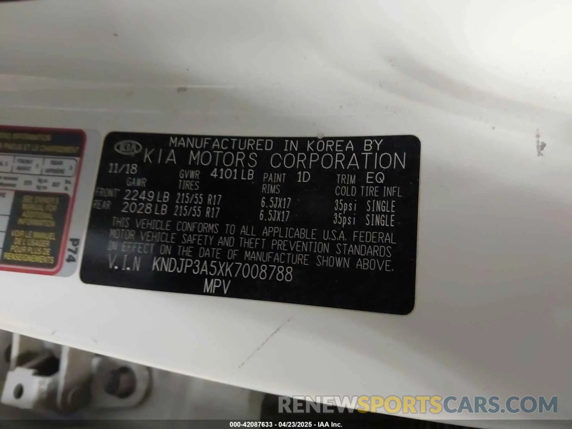 9 Photograph of a damaged car KNDJP3A5XK7008788 KIA SOUL 2019