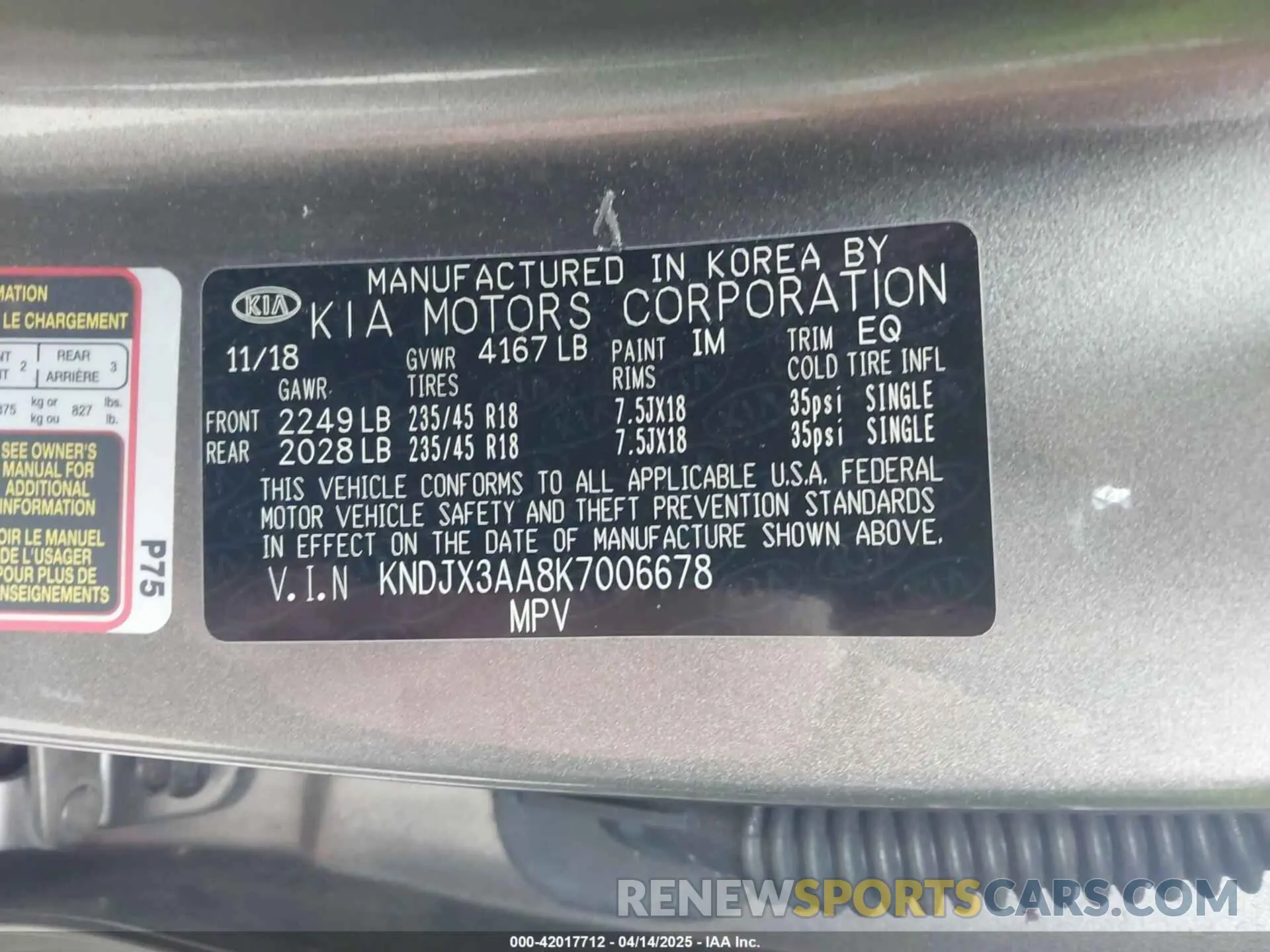 9 Photograph of a damaged car KNDJX3AA8K7006678 KIA SOUL 2019