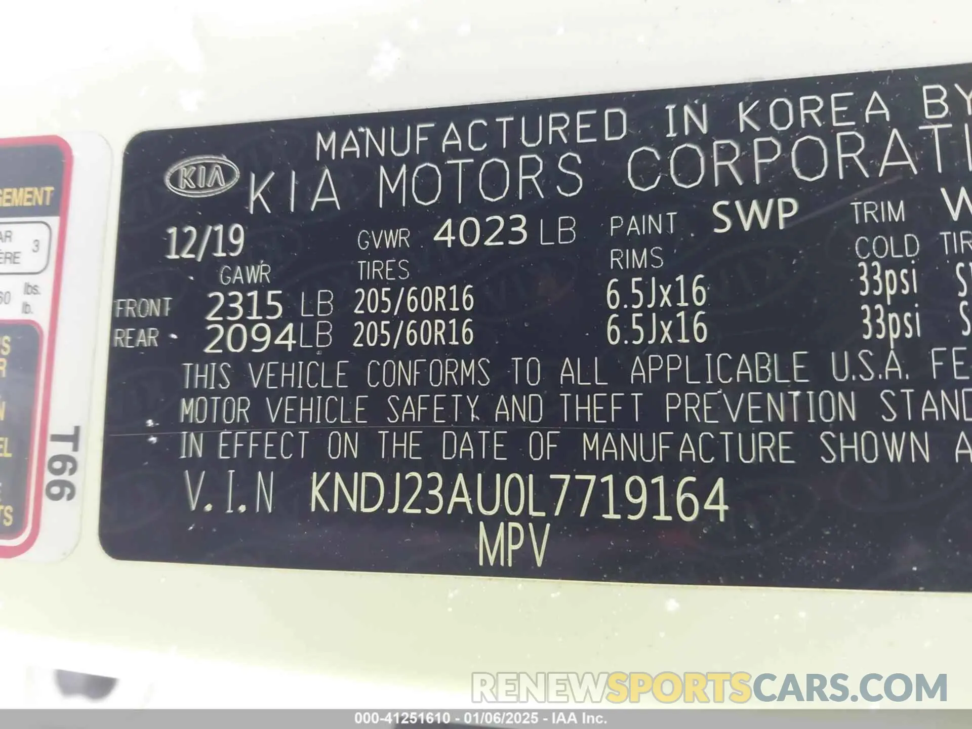 9 Photograph of a damaged car KNDJ23AU0L7719164 KIA SOUL 2020