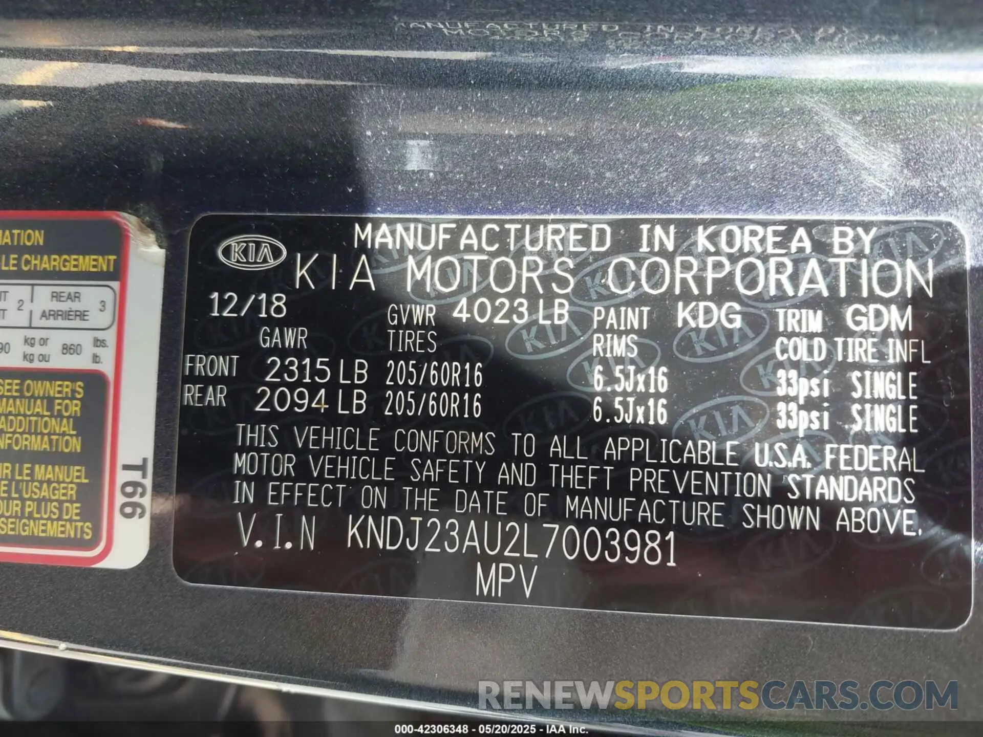 9 Photograph of a damaged car KNDJ23AU2L7003981 KIA SOUL 2020